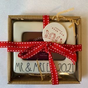 Rae Dunn Mr & Mrs Est 2021 Picture Frame Ornament